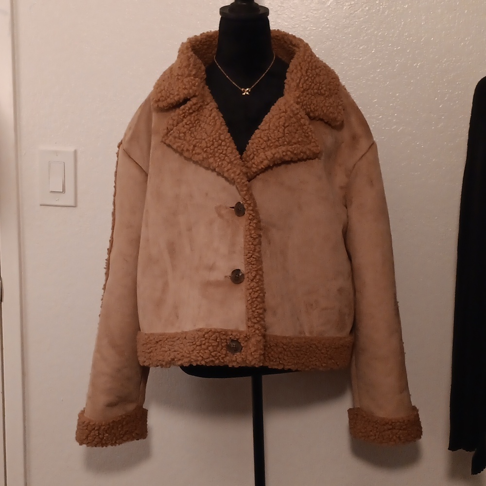 Wild Fable Brown and Tan Teddy Jacket